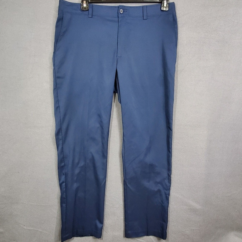 Ben Hogan Mens Golf Pants 36x30 Blue Poly Blend Flat Front Stretch Performance